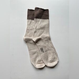 Margaret Howell Brown & Cream knit Socks